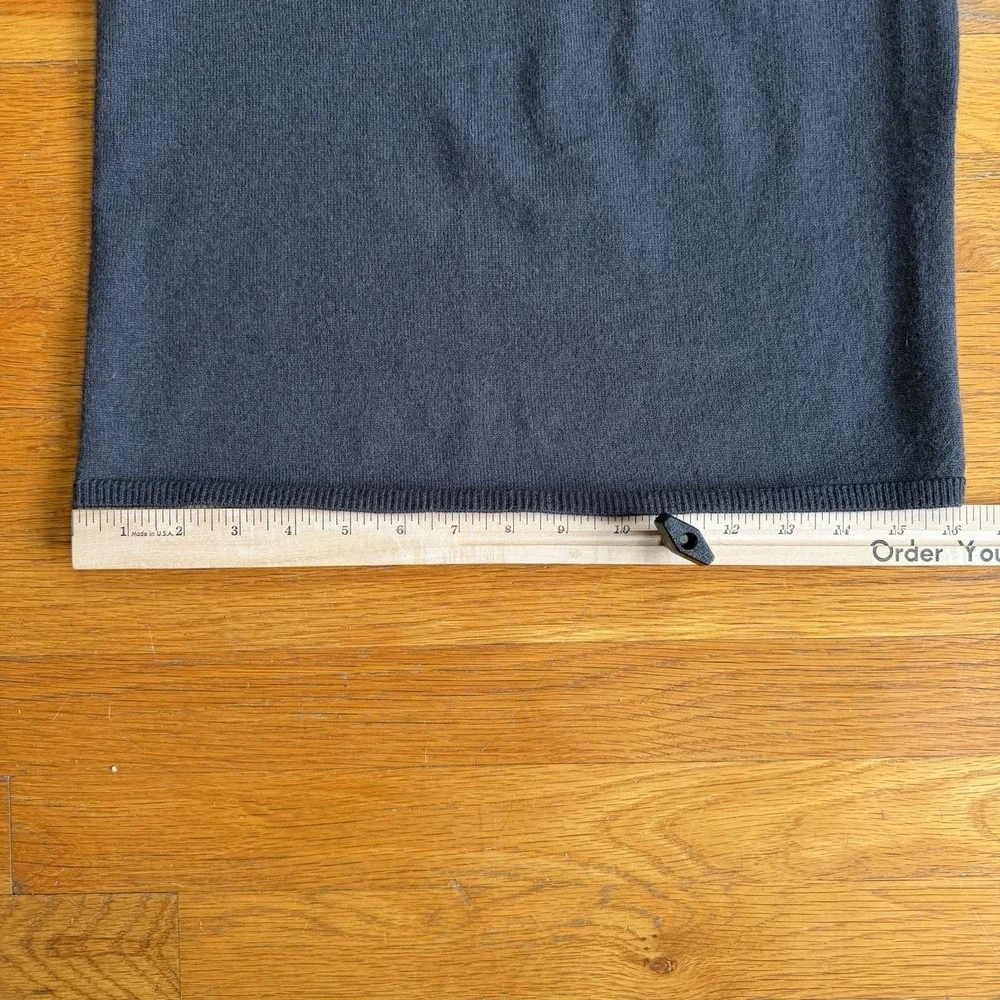 Callahan‎ Knitwear Knit Pull on Midi Skirt Small Petite Charcoal Gray Side Split